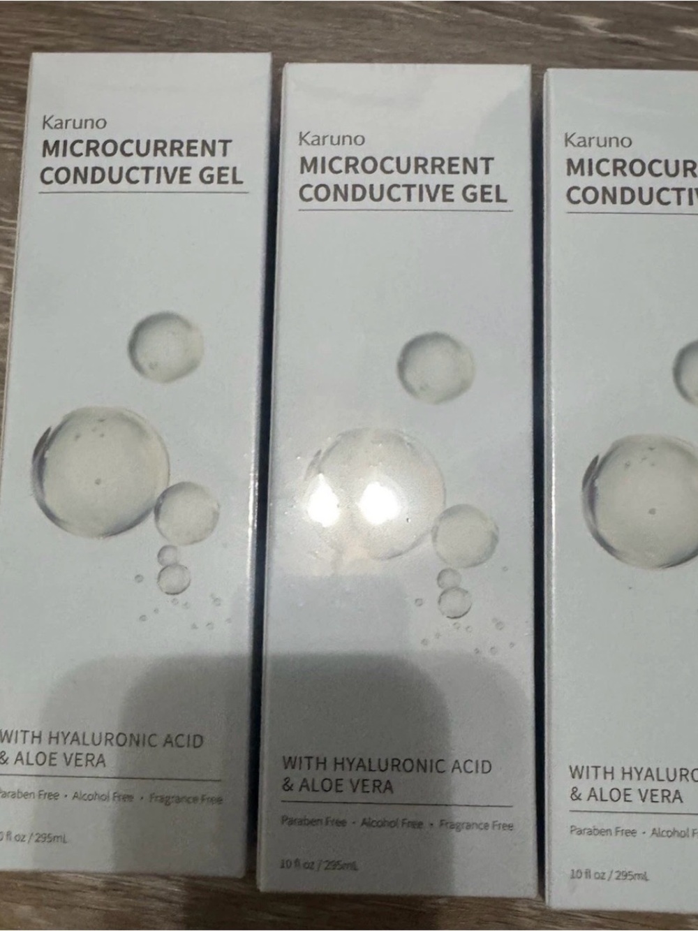 Lot 3 Clear Microcurrent Conductive Gel with Hyaluronic Acid & Aloe Vera - Clear